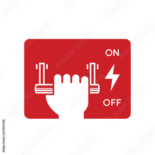 symbol or signage of circuit breaker, vector art.