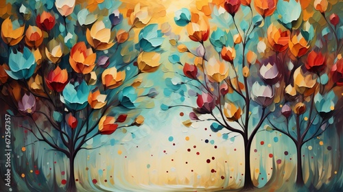 background with leaves generated by AI