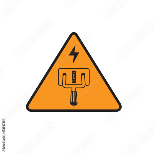 symbol or signage of circuit breaker, vector art.