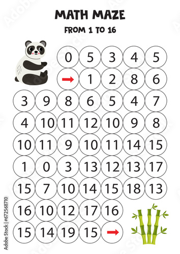 Get cute panda bear to the bamboo tree by counting to 16.
