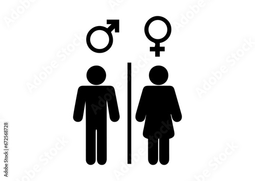 vector woman man icon, human, wc icon sign