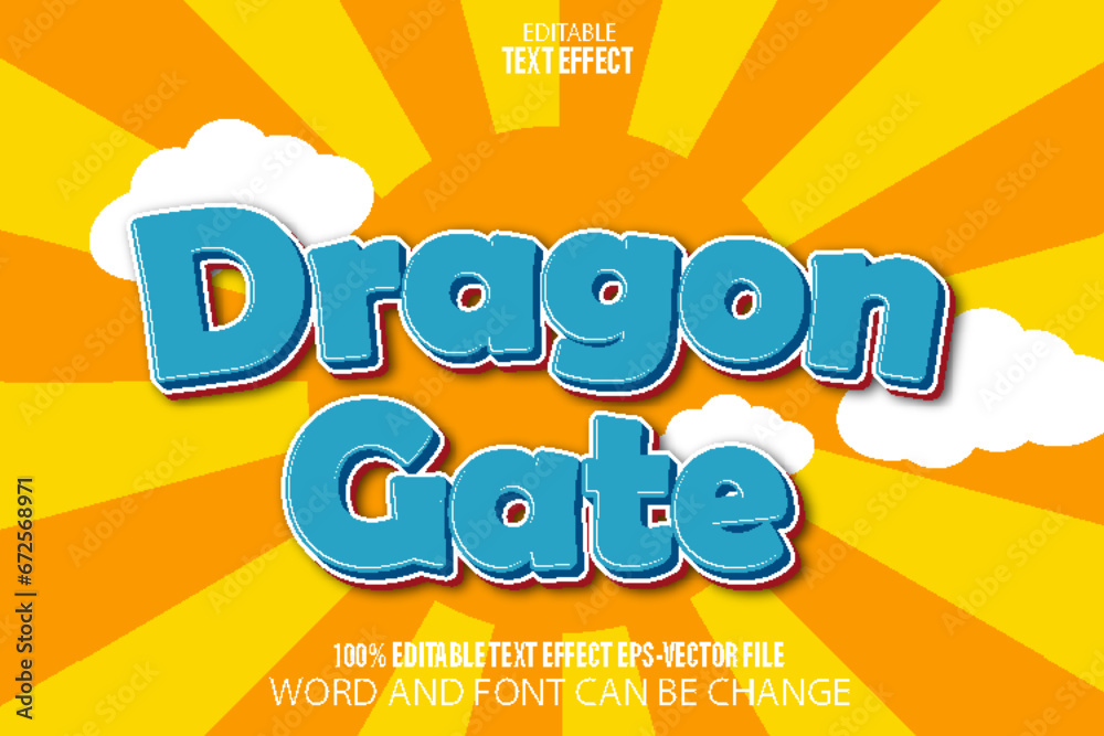 Dragon Gate Editable Text Effect Flat Gradient Style