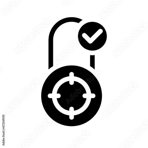 Lock Password Approve Glyph Icon