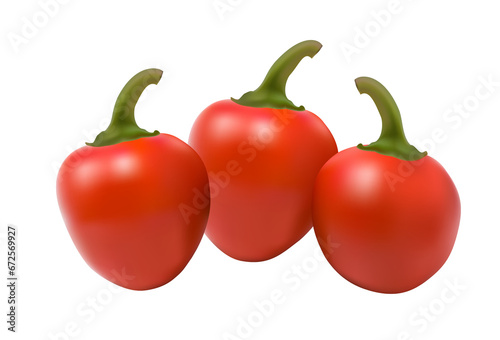 cherry-bomb-chilli pepper on white background