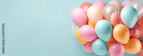 Pastel Balloons Floating in Soft Background