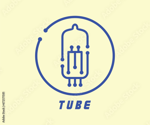 audio tube amplifier icon vector design on wiring concept