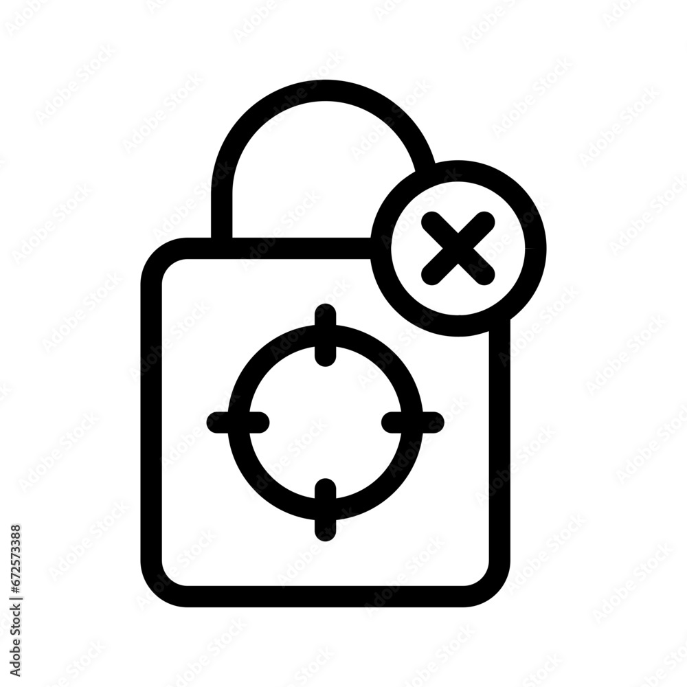 Lock Password Denied Line Icon Lock Password Denied Line Icon