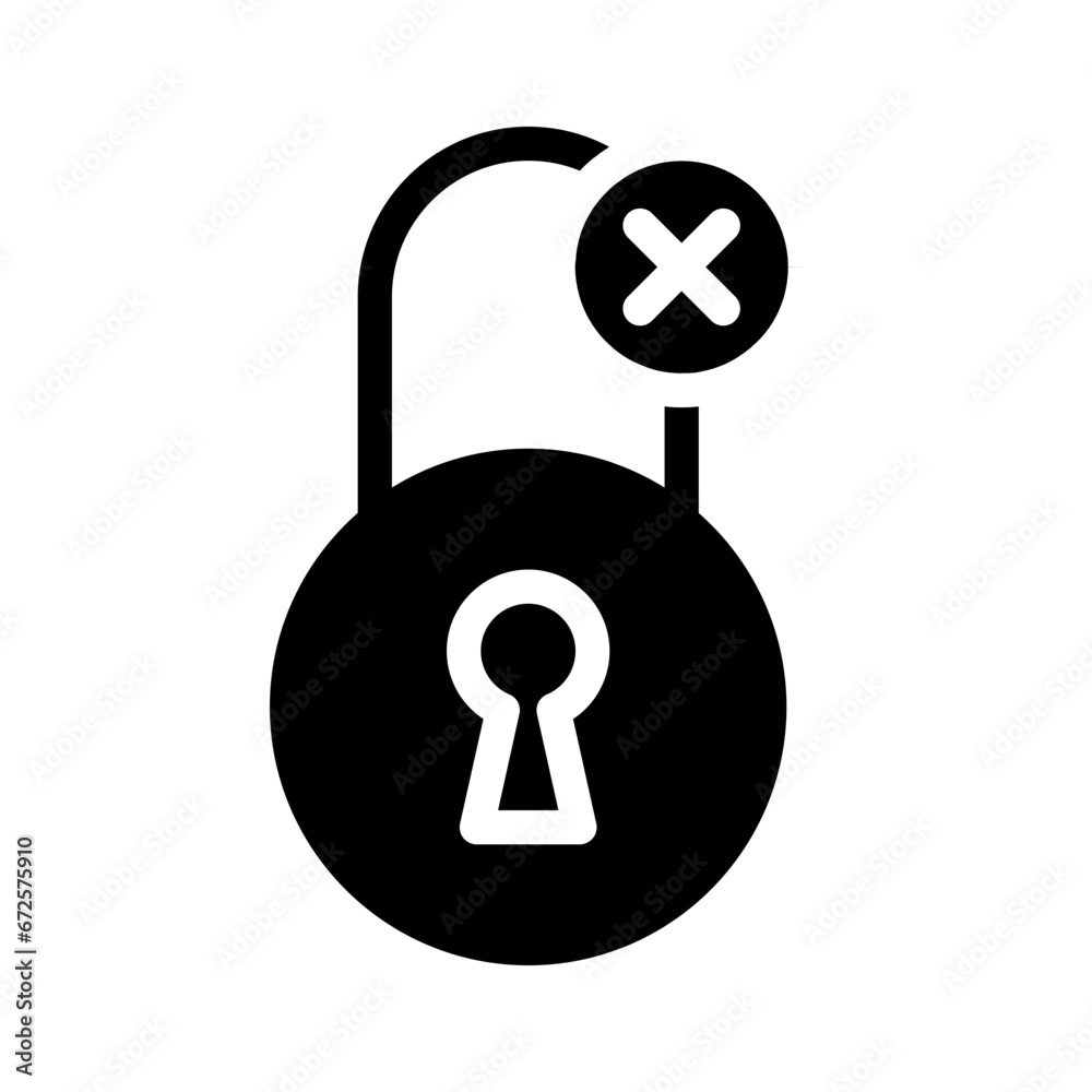 Lock Password Denied Glyph Icon Lock Password Denied Glyph Icon