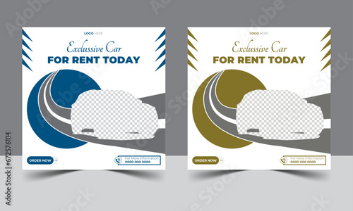 Modern creative vehicle social media post template