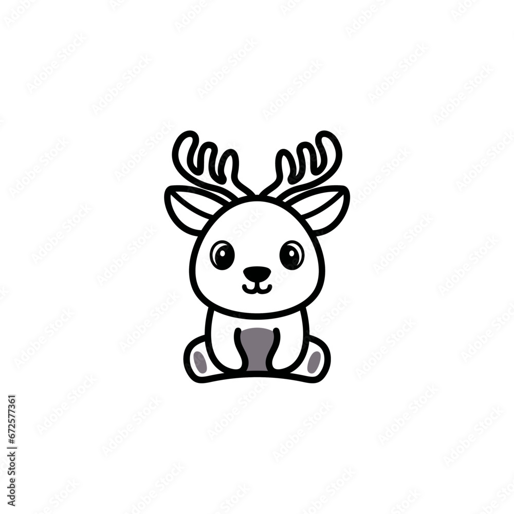 cute deer coloring set