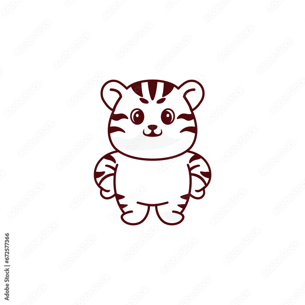 cute tiger coloring set
