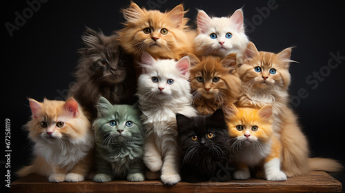 Towering Stacked Wall Of Cute Kittens , Background Image, Hd
