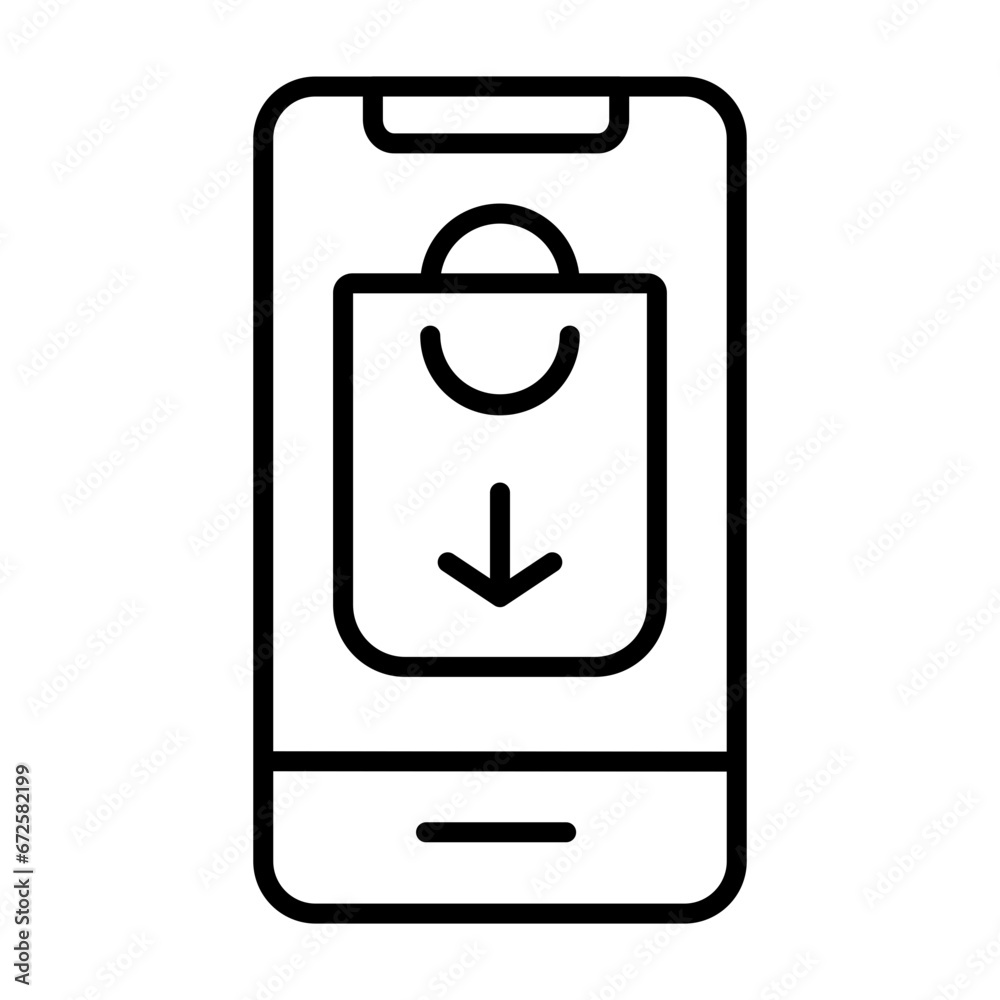 Ecommerce purchase icon, outline style. Can be used for website icons, UI and mobile apps Ecommerce purchase icon, outline style. Can be used for website icons, UI and mobile apps