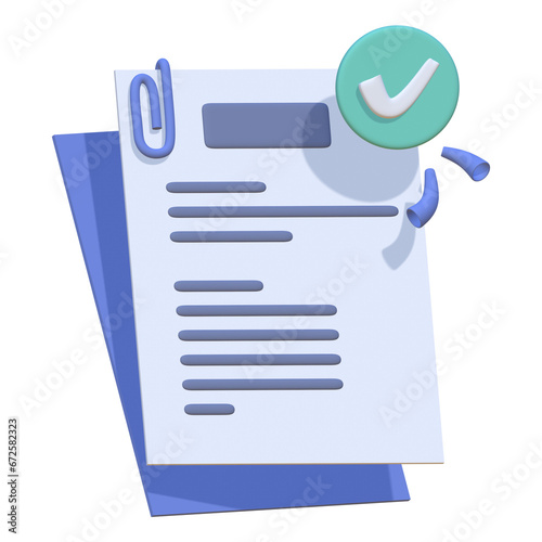 Accept Document 3d Illustration of the approved stamp concept, suitable for use on commercial websites, marketing collateral, and product packaging