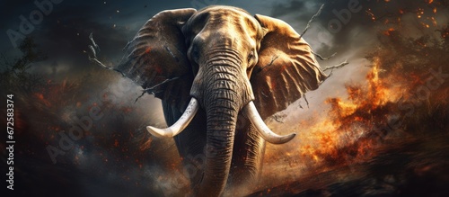 The potential of a majestic elephant an imaginative creature idea It can be utilized for wallpapers canvas prints decorations banners t shirt designs and advertising purposes