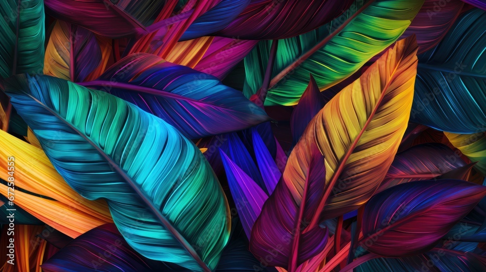 colorful leaves in the style of naturalistic tones