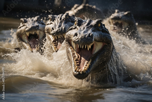 Animal alligator reptile crocodile dangerous wild mouth wildlife predator nature water © VICHIZH