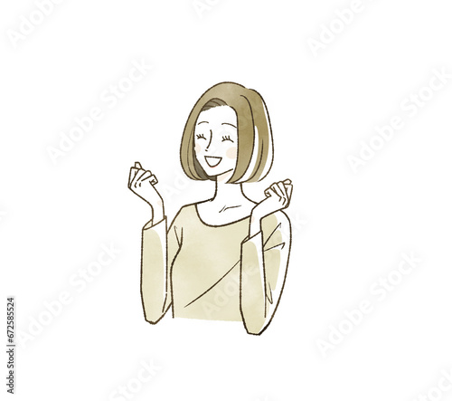 喜んでいる女性