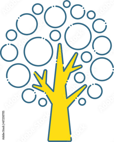 シンプルな樹木と伸びた枝