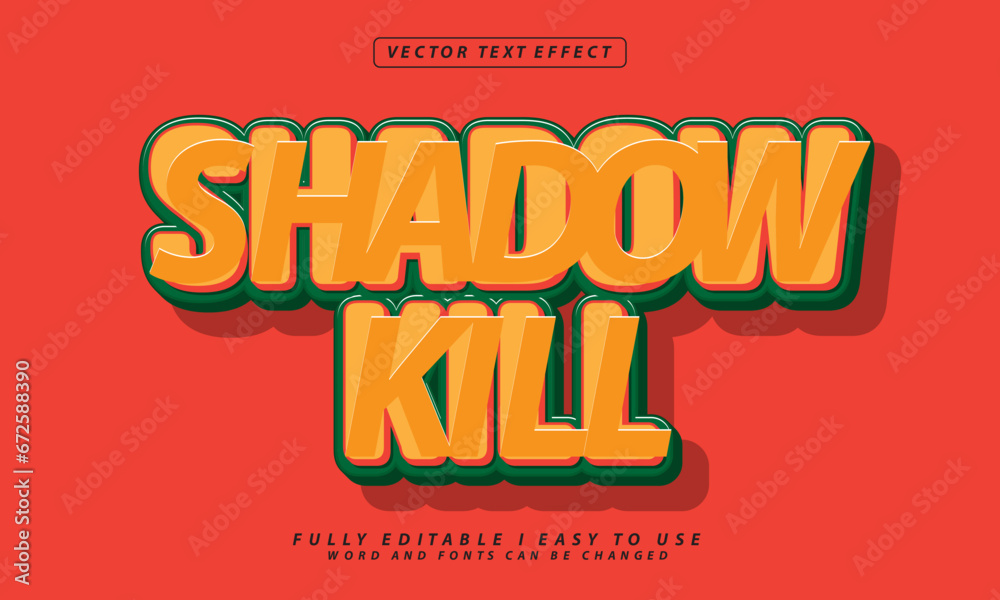 3d shadow kill editable text effect style