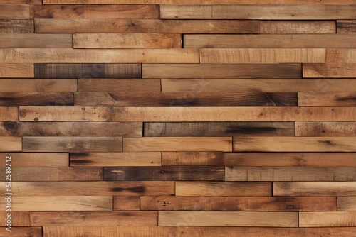 Repeatable wooden planks texture. Brown, seamless and realistic wood material. Close up view. Weathered surface. photo