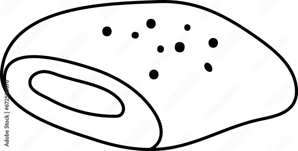 Chocolate roll line icon. French dessert vector black and white illustration or coloring page. Cake picture . Chocolate roll line icon. French dessert vector black and white illustration or coloring page. Cake picture .