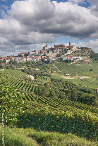 famous Wine Village of La Morra close to Barolo Piedmont Italy
