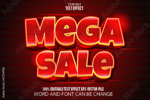 Mega Sale Editable Text Effect Modern Style