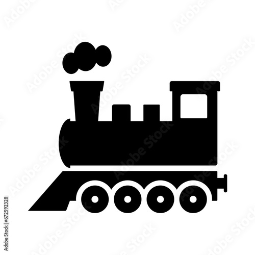 Old train icon vector illustration,classic or retro train symbol on white background.