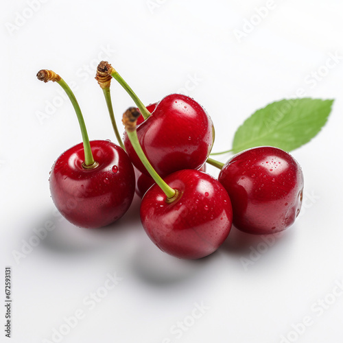 cherries on white background