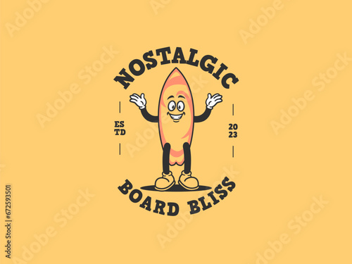 Surfing day is always a great day. Vintage mascot character with quote design for surfing