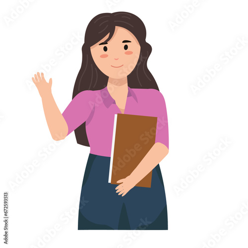Teacher or business woman vector character