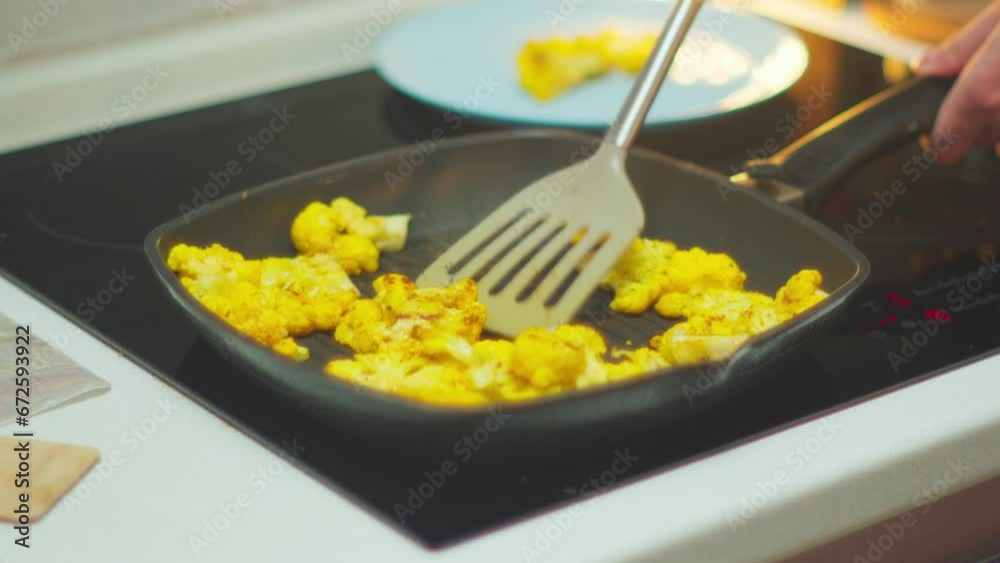 Cauliflower steaks, Vegetable meat substitute. Selective focus Cauliflower steaks, Vegetable meat substitute. Selective focus