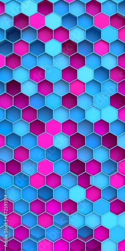 Volumetric hexagons at different levels. Background and backdrop for smartphone