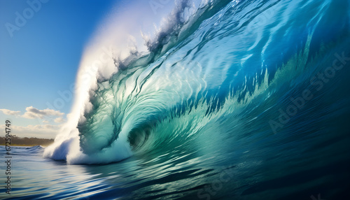 close-up wave barrel surf