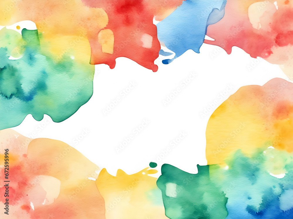 Watercolor abstract splatter overlay texture background with blank space