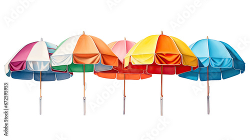 Colorful beach umbrellas Ai Generative © SK