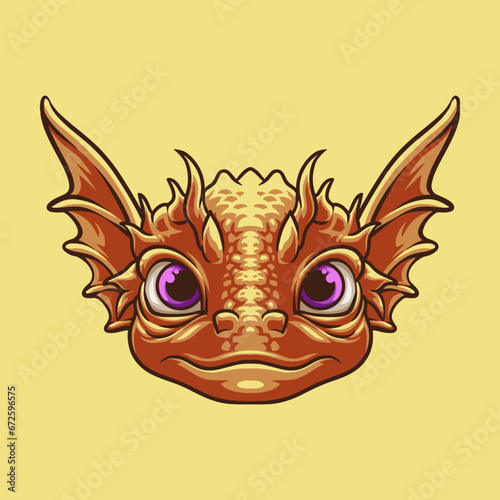 Dragon Head mascot great illustration for your branding business © NSC.gd