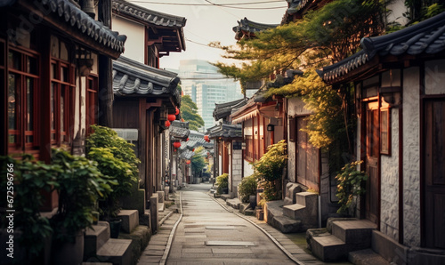 beautiful korea temple streets village 