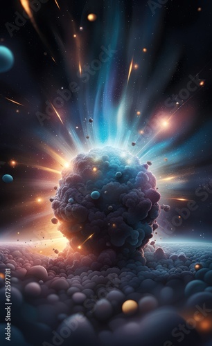 Abstract and cool background of the universe explosion, Generative AI