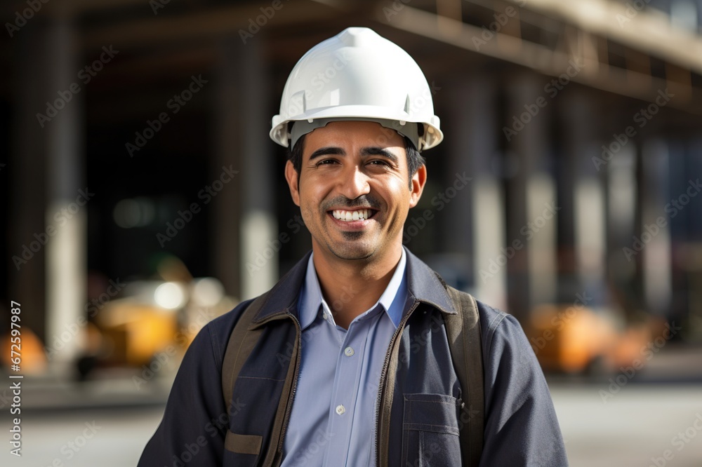 Construction worker, civil engineer with safety helmet in construction site, Construction worker checking and controlling project on building site, Contractor or architect Construction worker, civil engineer with safety helmet in construction site, Construction worker checking and controlling project on building site, Contractor or architect