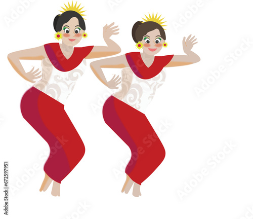 Traditional Bali Dancer Culture Vector