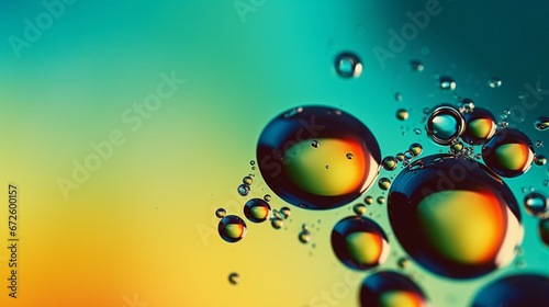 Oil drops on a water surface abstract background