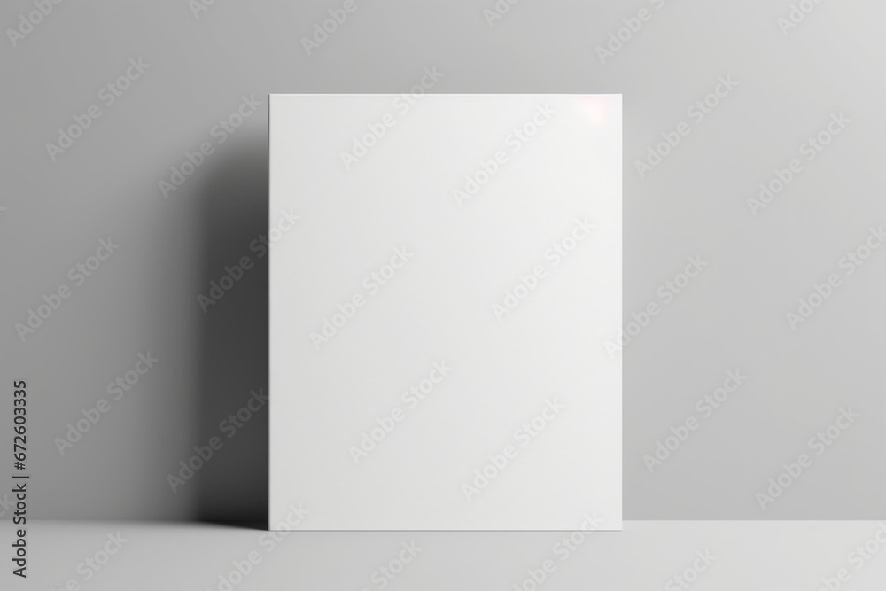 Real photo blank portrait A4, US-Letter, brochure magazine mockup isolated on gray background