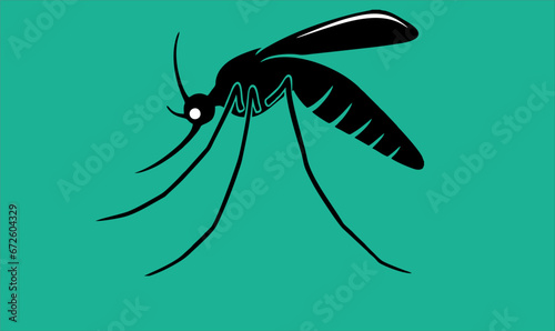 illustration of dengue fever mosquito on a green background