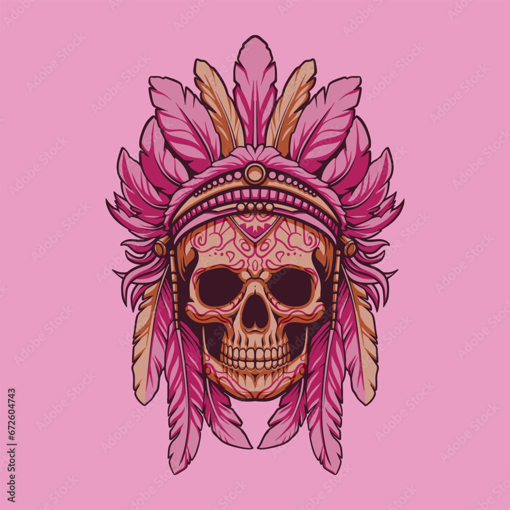 Fototapeta premium Skull Head mascot great illustration for your branding business