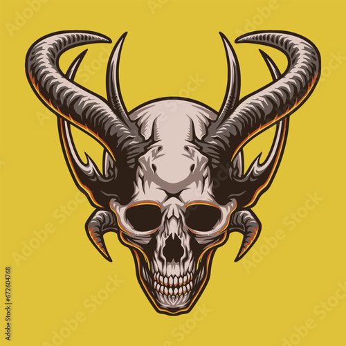 Skull Head mascot great illustration for your branding business