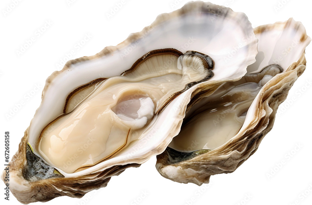 Naklejka premium 투명한 배경 위의 굴, 바다생물