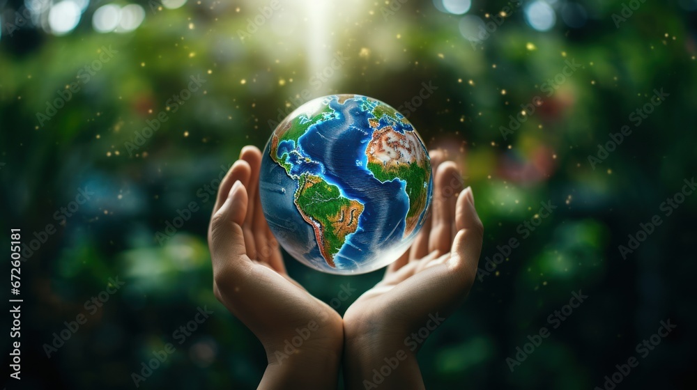 Human hand holding the earth Human hand holding the earth