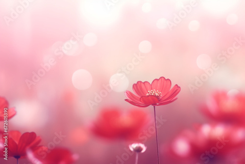 Abstract background   summer colorful tones dreamy beautiful red flower color gradation with pollen blurred background